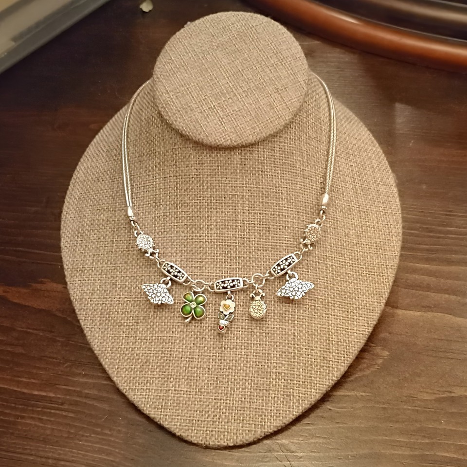 Brighton Retired HTF Lovebug Charm Necklace Ladybug Flower Nature ...