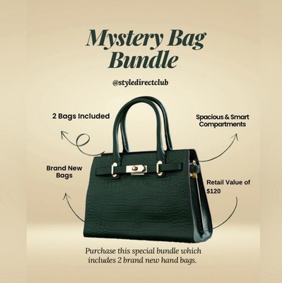 Mystery Handbag Bundle: 2 Purses Assorted Styles and Colors