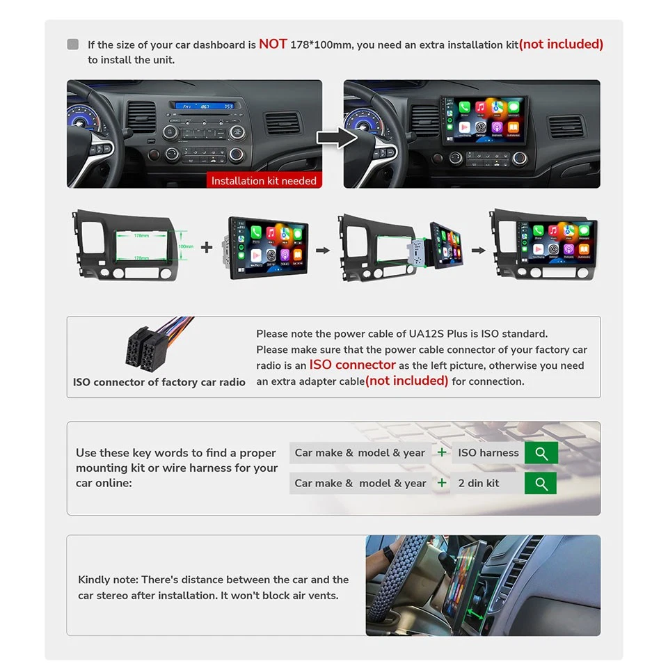 10,1" 6+64 Android QLED Doppel 2DIN Autoradio CarPlay DSP GPS Navigation 4G LTE - Bild 4 von 4