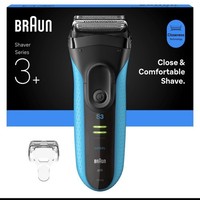 Braun Series 3+ 3040S Electric Shaver, Precision Trimmer, Wet & Dry - Blue