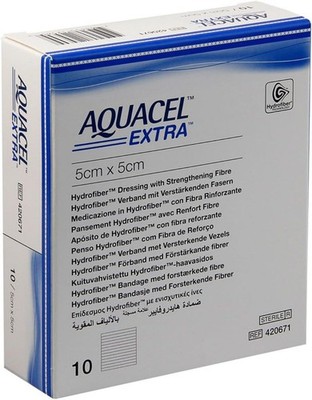 Aquacel Extra Hydrofaser Wundverband 5 cm x 5 cm - 10 Stück