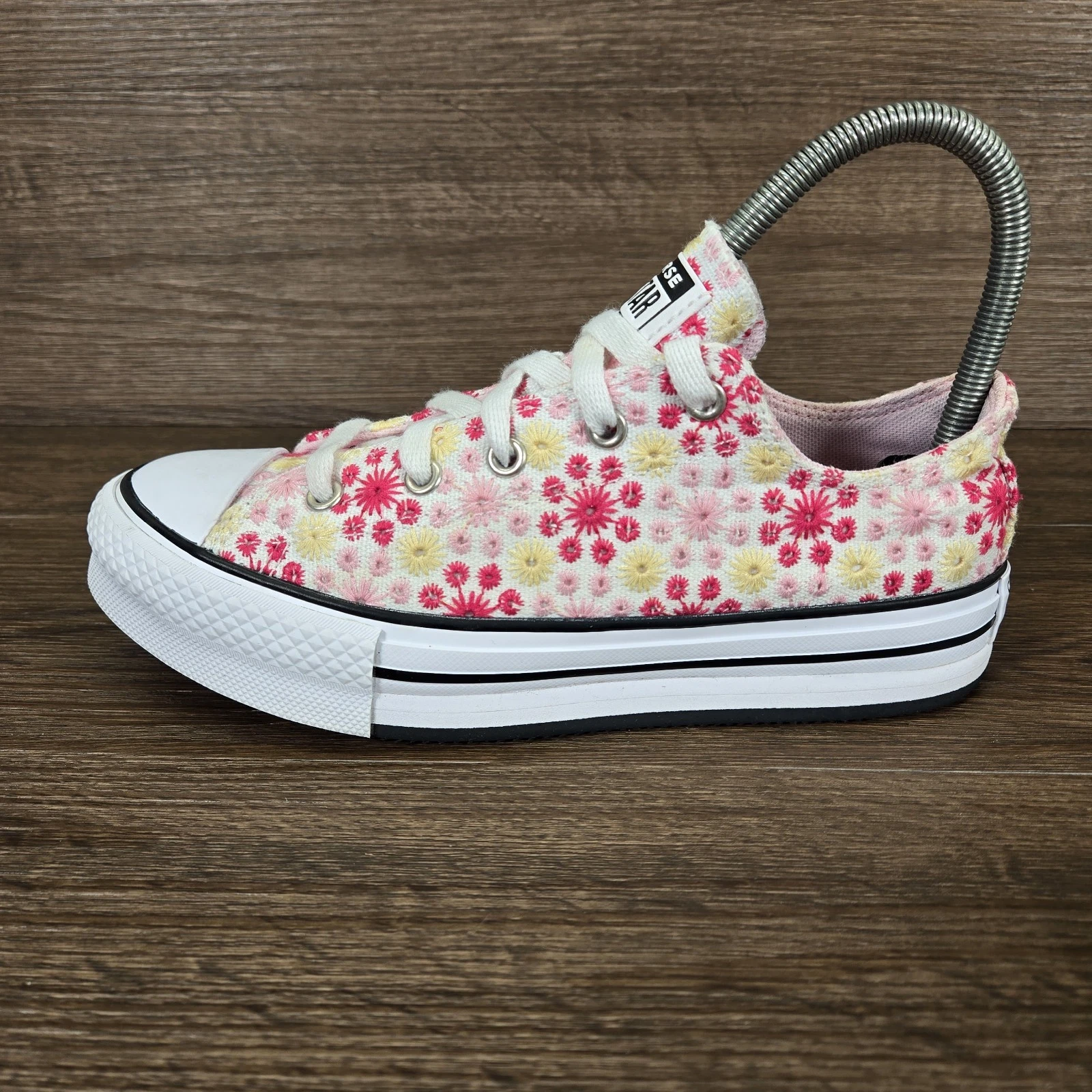 Converse tela broderie ricamate fiori Chuck Taylor tutte le taglie UK 3