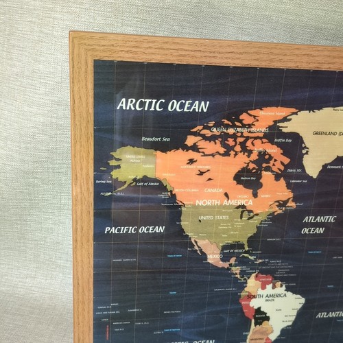Wooden World Map Wall art, 28"x 18 “ Countries of woods common to each,detailed - Picture 2 of 13