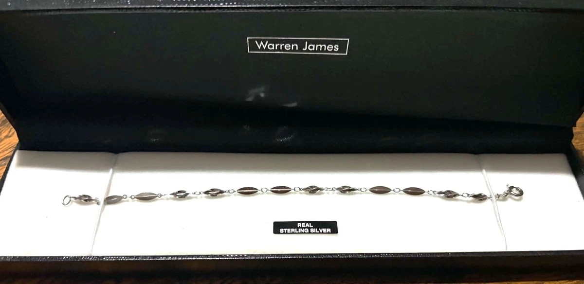 Sterling Silber Warren James Oval Gliederkette Armband Verpackt Neu