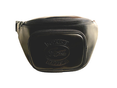 Authentic Supreme x Lacoste SS18 Leather Waist Bag Black