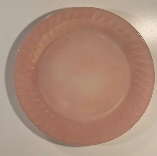 Vintage 1950s Fire King Pink Swirl Anchor Hocking OvenWare 11" Serving Plate