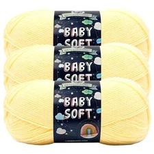(3 Pack) Lion Brand Yarn 920-160E Baby Soft Yarn, Lemonade
