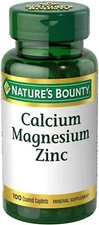 Nature's Bounty Calcium Magnesium & Zinc Caplets, 100 Count (Pack of 1) 