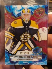 Jeremy Swayman Boston Bruins 2021-22 Upper Deck Ice Premieres Red 37/399 #232