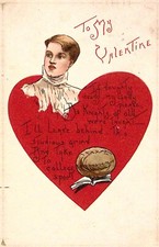 1919 GERMANY Valentine Postcard Poem from Man to Woman College Football