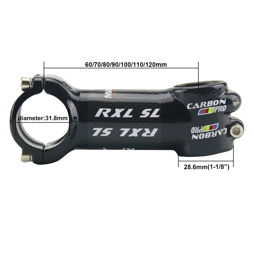 Fibra de carbono 6 grados MTB manillar potencia 31,8 mm bicicleta de carretera manillar potencia Foto 3 de 4