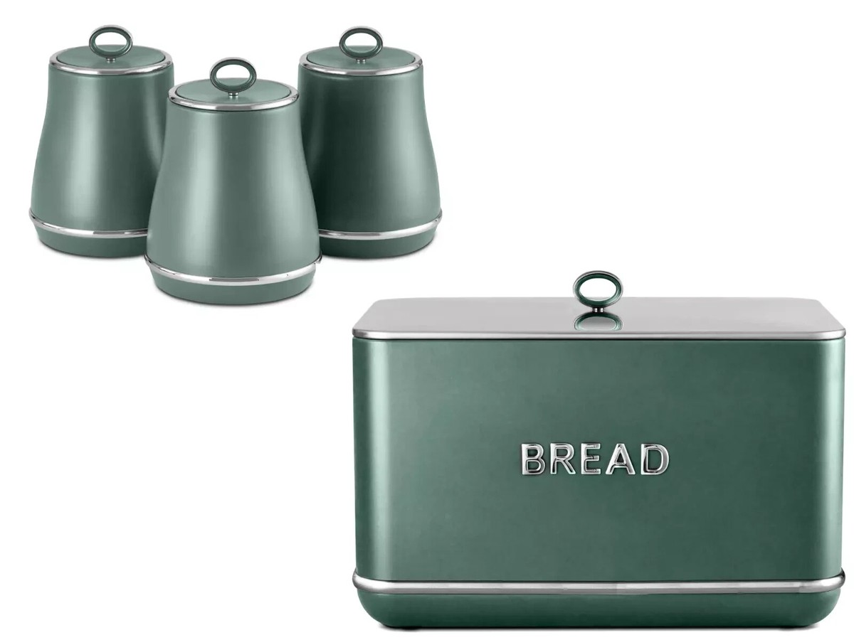 Tower Renaissance Bread Bin Canisters Kitchen Storage Set in