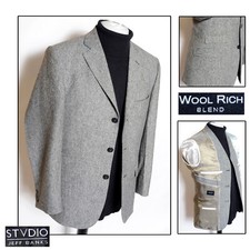 Jeff Banks STVDIO Vintage Tailored Grey Jacket Blazer  Wool Rich Small Size 36
