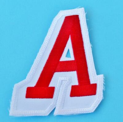 Alternate Captain Red Letter ''A'' Patch Red A Embroidered on White Iron-On *P8
