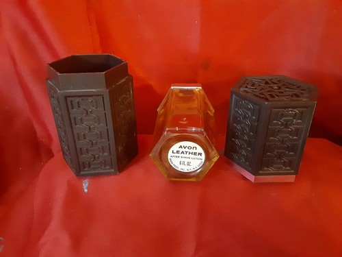 Loción vintage Avon después del afeitado caddy que contiene cuero para después del afeitado - Imagen 4 de 4