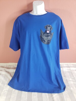Blue Black Labrador In Pocket Puppy Dog Pet Lover T Shirt Unisex Tee Gift NWOT