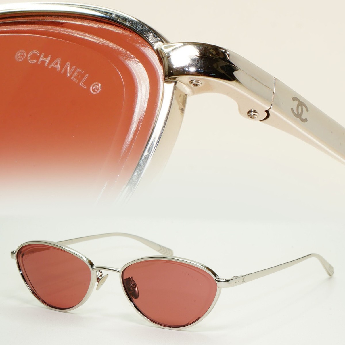 Chanel 4222 Chanel Rose Gold Cat Eye Sunglasses CHANEL Cat Eye