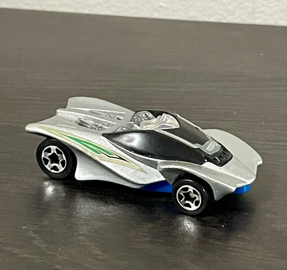 Hot Wheels 2004 Silver Car Toy Happy Meals McDonald's Racing Logo Vintage