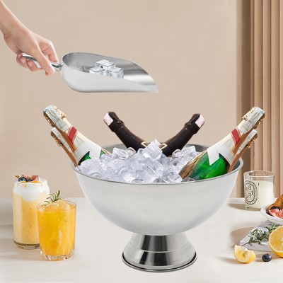 Ice Bucket Stainless Steel Beverage Tub Large Capacity Champagne Bucket Silverr