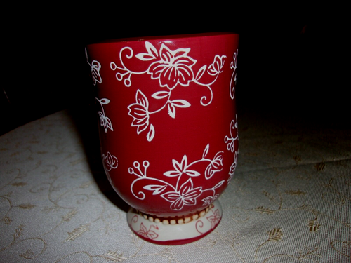 Temptations Red Floral Lace Coffee Cup - Picture 2 of 5