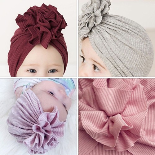 4Pcs Warm Hat Crochet Beanie Yarn Flower Shaped for Newborn Elastic Turban - Bild 5 von 12