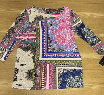 Blusa Floral De Manga Larga Con Estampado Para Mujer JM Collection Talla S