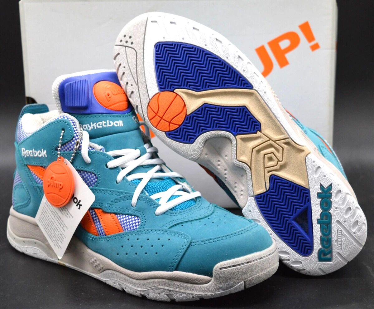 New Reebok Pump D Time English Emerald Royal Orange Dee Brown Rare Retro sz 8.5