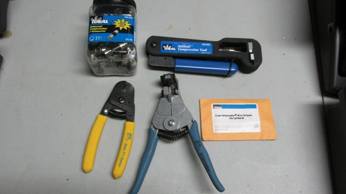 IDEAL OMNISEAL COMPRESSION TOOL, STRIPPER AND CONNECTORS WITH CARRYING CASE