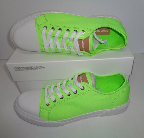 Scarpe da ginnastica casual gialle chimiche Calvin Klein da uomo nuove nel Regno Unito taglia 9 - Foto 8 di 11