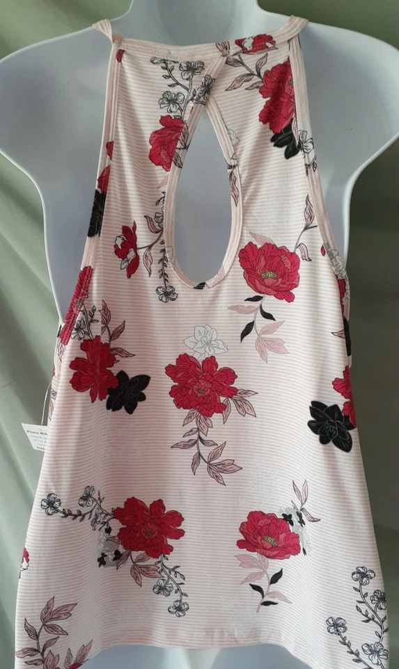 Conjunto de Pijama Flora Nikrooz Rosa Floral Pantalones Cortos Sin Mangas Top Grande 44" BUSTO Foto 4 de 4