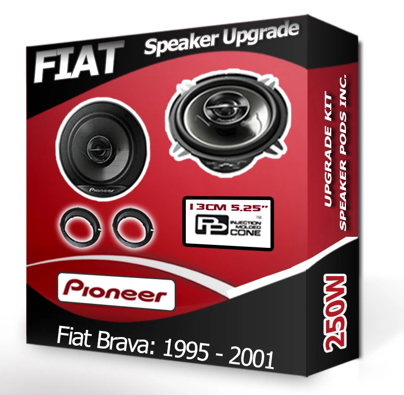 Fiat Brava Côté Arrière Enceinte Tablette Pioneer Auto + Adaptateur Pieds 250W - Photo 1/1