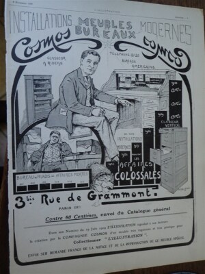 COSMOS + MAGGI + QUINOL + SILBERMANN + CHRISTOFLE Kneipe Papier ILLUSTRATION 1909