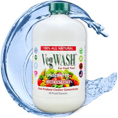 #ad VegWASH™ Raw Produce Cleaner Concentrate Unscented : 19 Fl Oz Makes 2.375 Gal $30.99