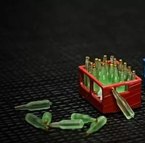 Miniature 1/64 Detachable Beer Basket Beer Bottles Scene Display Props Model Toy - Picture 4 of 4