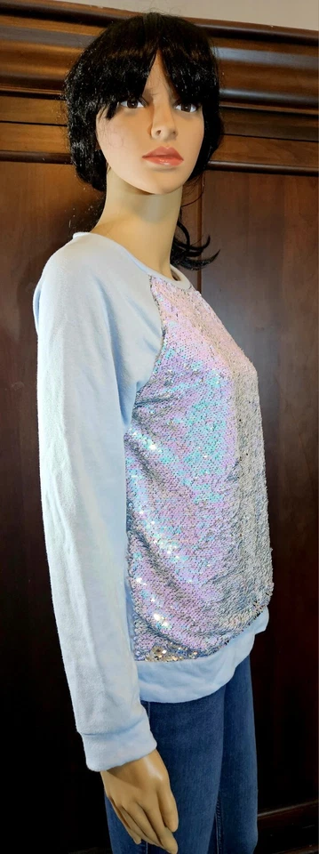 Suéter azul Arizona lentejuelas abatibles talla 16 para niñas Foto 4 de 4