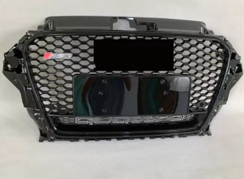 Parrilla de parachoques delantera negra Henycomb para Audi A3 2013 2016 S3 RS3 - Imagen 4 de 7