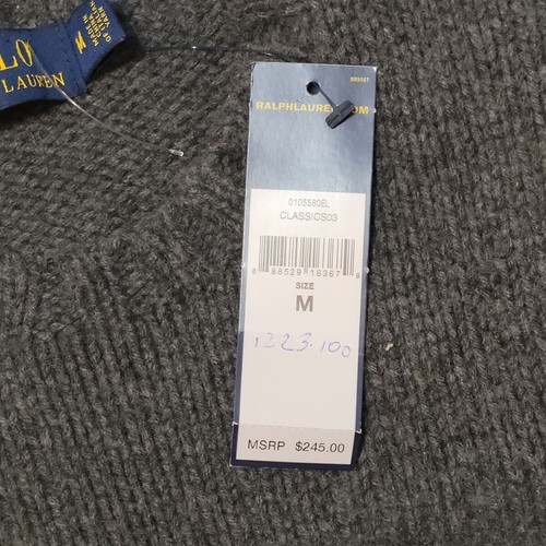 POLO Ralph Lauren Hombres Suéter de Lana Talla M (19x26x25") Bolsillo en el pecho Parches en el codo - Imagen 11 de 11