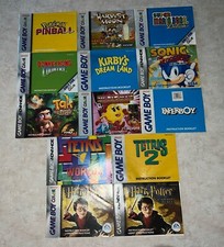GameBoy GBC GBA GB 13 Manual Lot Mario Sonic Tetris Paperboy Harvest Moon Pokemo