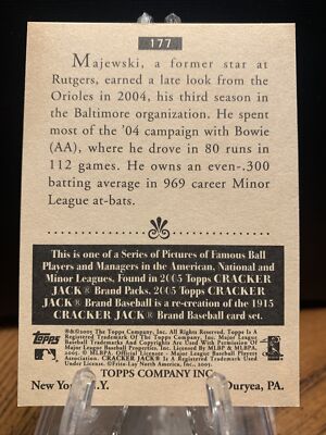 2005 Topps Cracker Jack Baltimore Orioles Baseball Card #177 Val