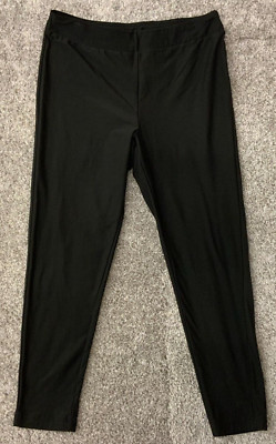 Tera and Sky Woman's Plus size 0x 14W black leggings - elastic waist comfort fit