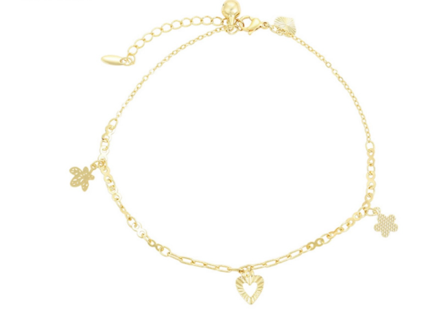 14ct Gold Filled Ladies Charm Ankle Chain Anklet
