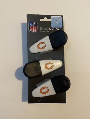 NFL Chicago Bears Bag Clips 3-Piece Set, Lot Of 2, NEW, Officially Licensed