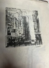 Charles Locke lithograph, Cincinnati The Spires - Eighth Street, signed, Limited