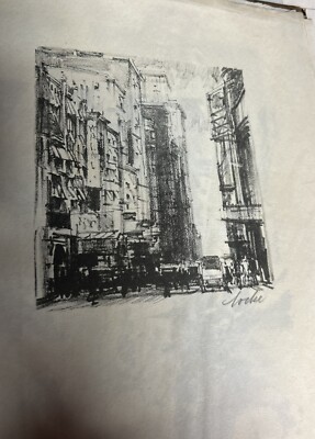 Charles Locke lithograph, Cincinnati The Spires - Eighth Street, signed, Limited