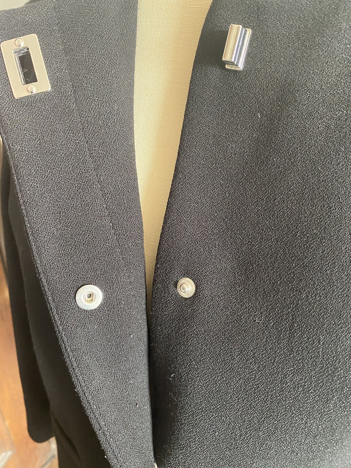 ZARA Basic Blazer Black Silver Tone Top Closure H… - image 4