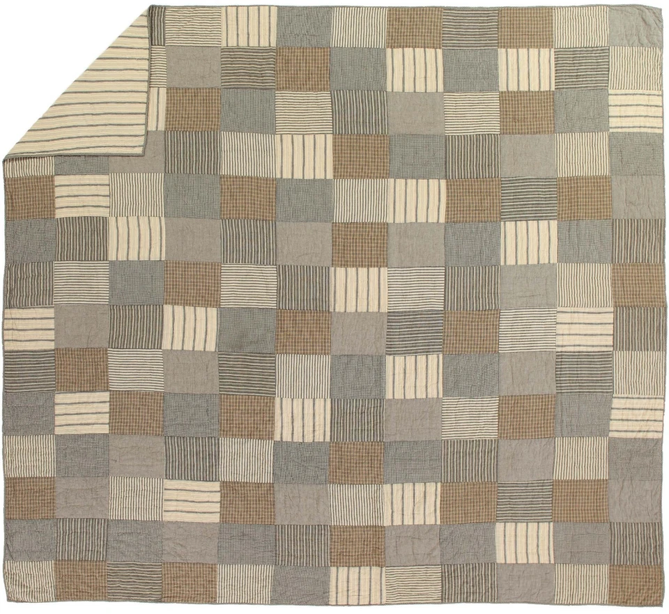 Королевское лоскутное одеяло ручной вышивки деревенский блок лоскутное одеяло желтовато-коричневый фермерский домик шикарная сойерская мельница - Изображение 2 из 4