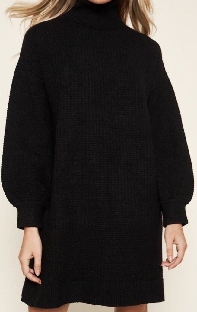 oversized black sweater dress Dessa Chunky Knit Sweater Dress SEROYA