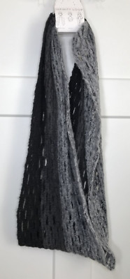 Collection Eighteen Infinity Loop Crochet Cowl scarf wrap black grey Hygge NWT