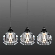 Crystal Chandeliers for Dining Room Lights Fixture Over Table 3 Pack Black Mo...