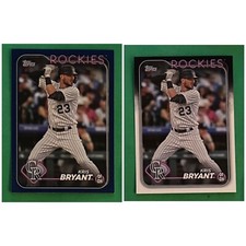 Lot (2) 2024 Topps Series 1 Retail Royal Blue & Base Kris Bryant #29 Rockies
